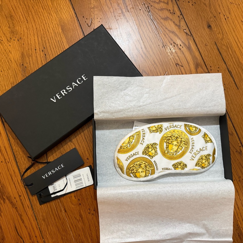 Versace Medusa Sleep Mask – White/Gold – New with Tags & Box